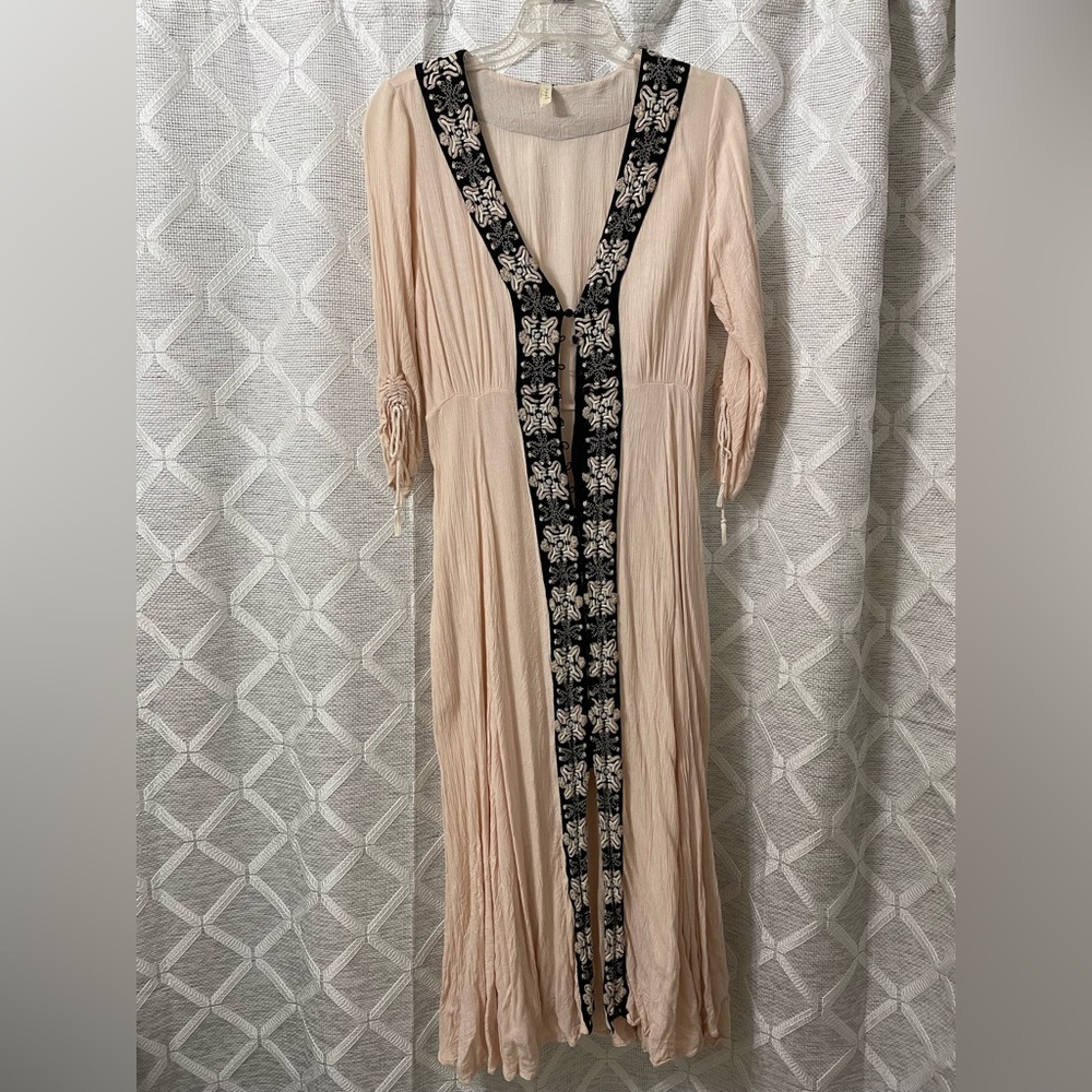 Free people embroidered maxi dress with pockets